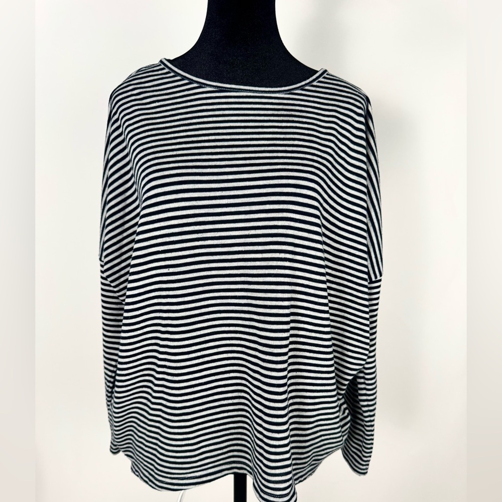 Boxy Striped Loft Sweater L